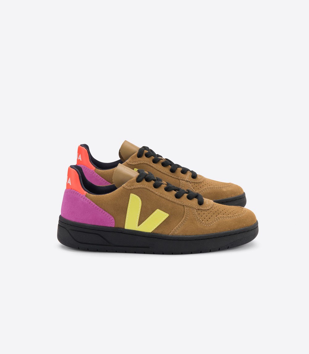 Veja Sneakers Herr - V-10 Bastille Suede Tent - Bruna - 071283-KUB